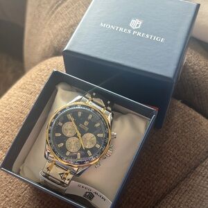 Men's Gold and Blue Watch
